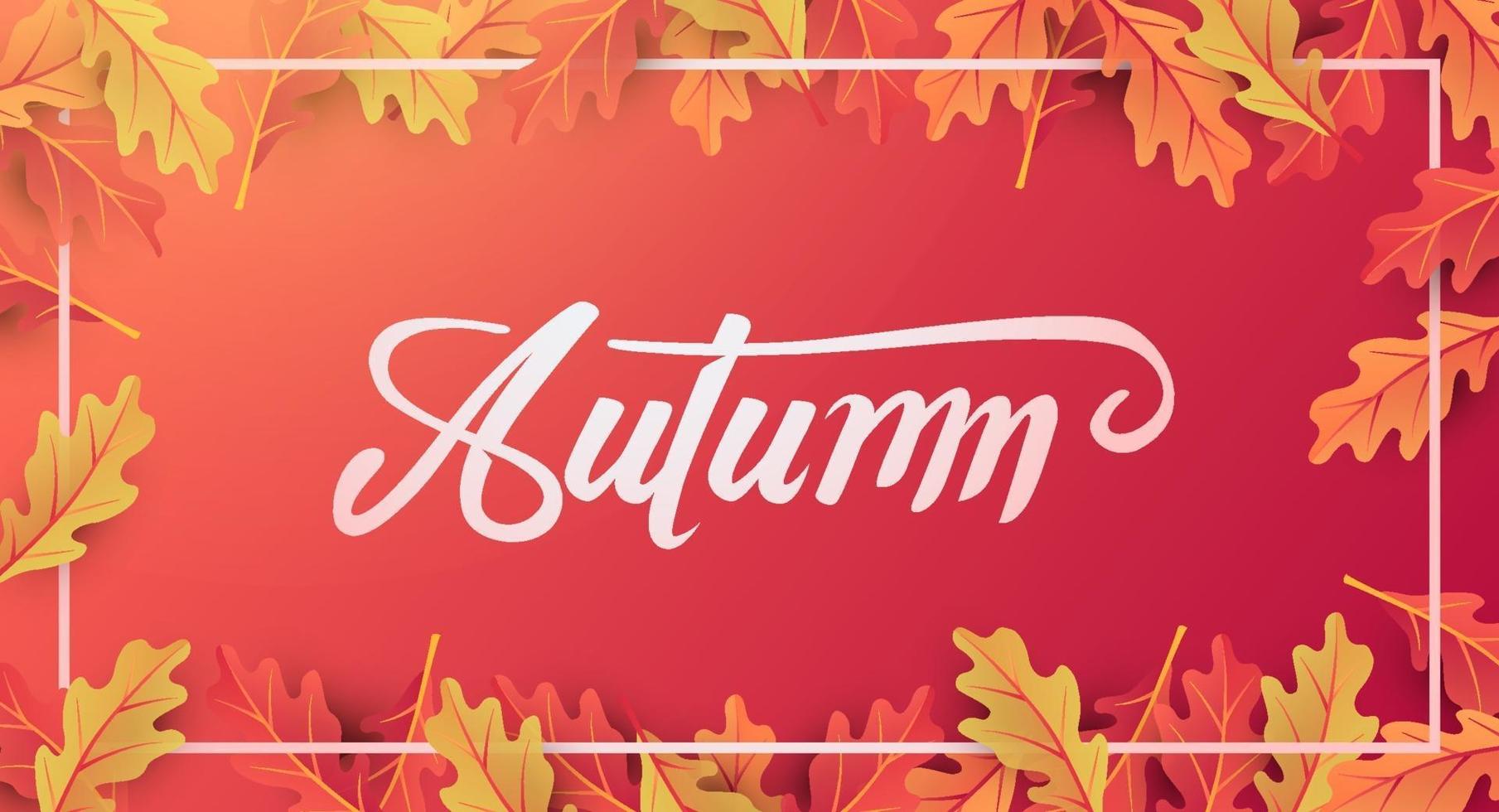 layout de fundo de banner de outono decorado com folhas vetor