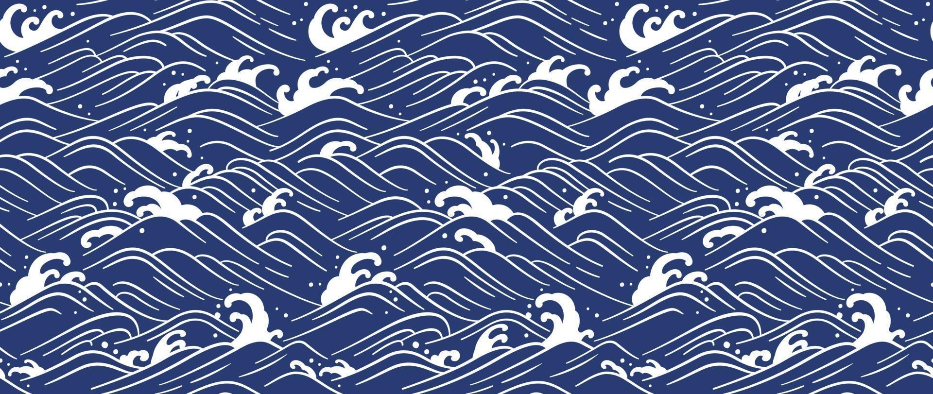 ilustração em vetor japão onda oceano papel de parede sem emenda.