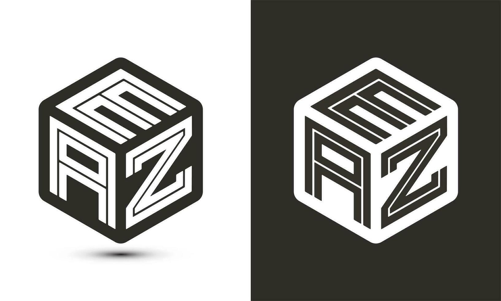 eaz carta logotipo Projeto com ilustrador cubo logotipo, vetor logotipo moderno alfabeto Fonte sobreposição estilo.