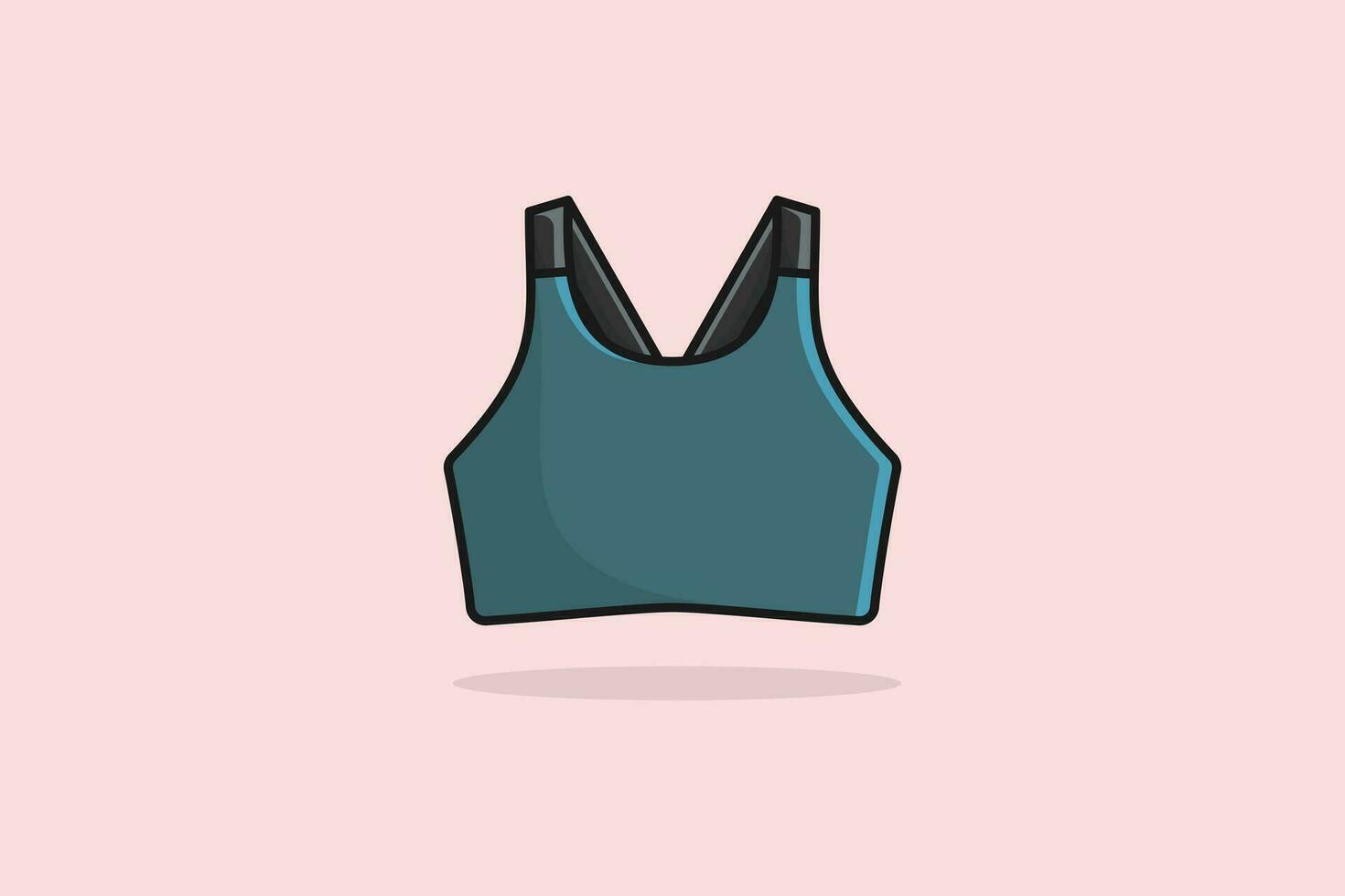 Esportes e Academia sutiã para mulheres e meninas vestem vetor ilustração. Esportes e moda objetos ícone conceito. meninas Esportes sutiã vetor Projeto com sombra.