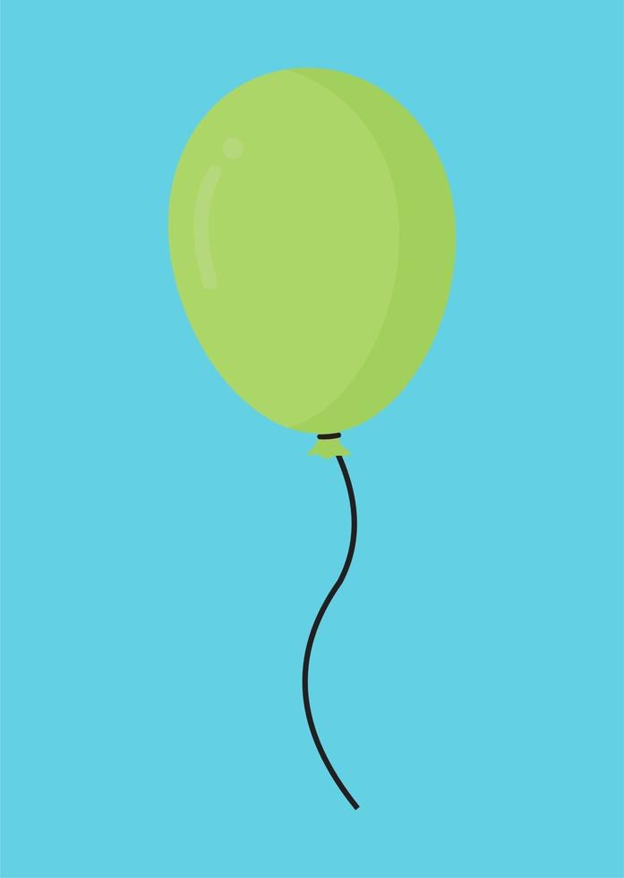 ilustração vetorial de balão verde voando no céu vetor