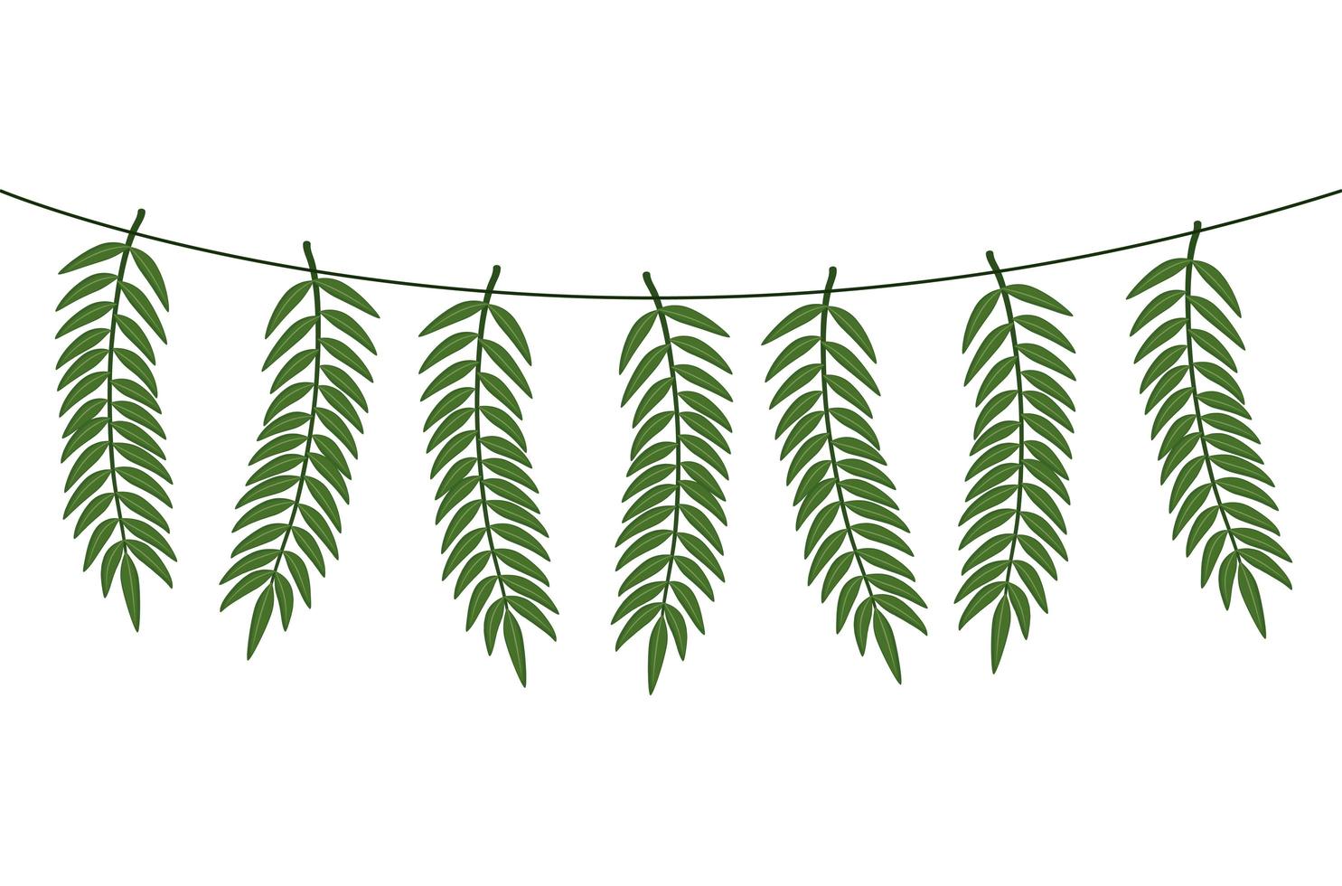 ramos com folhas penduradas ícone isolado vetor