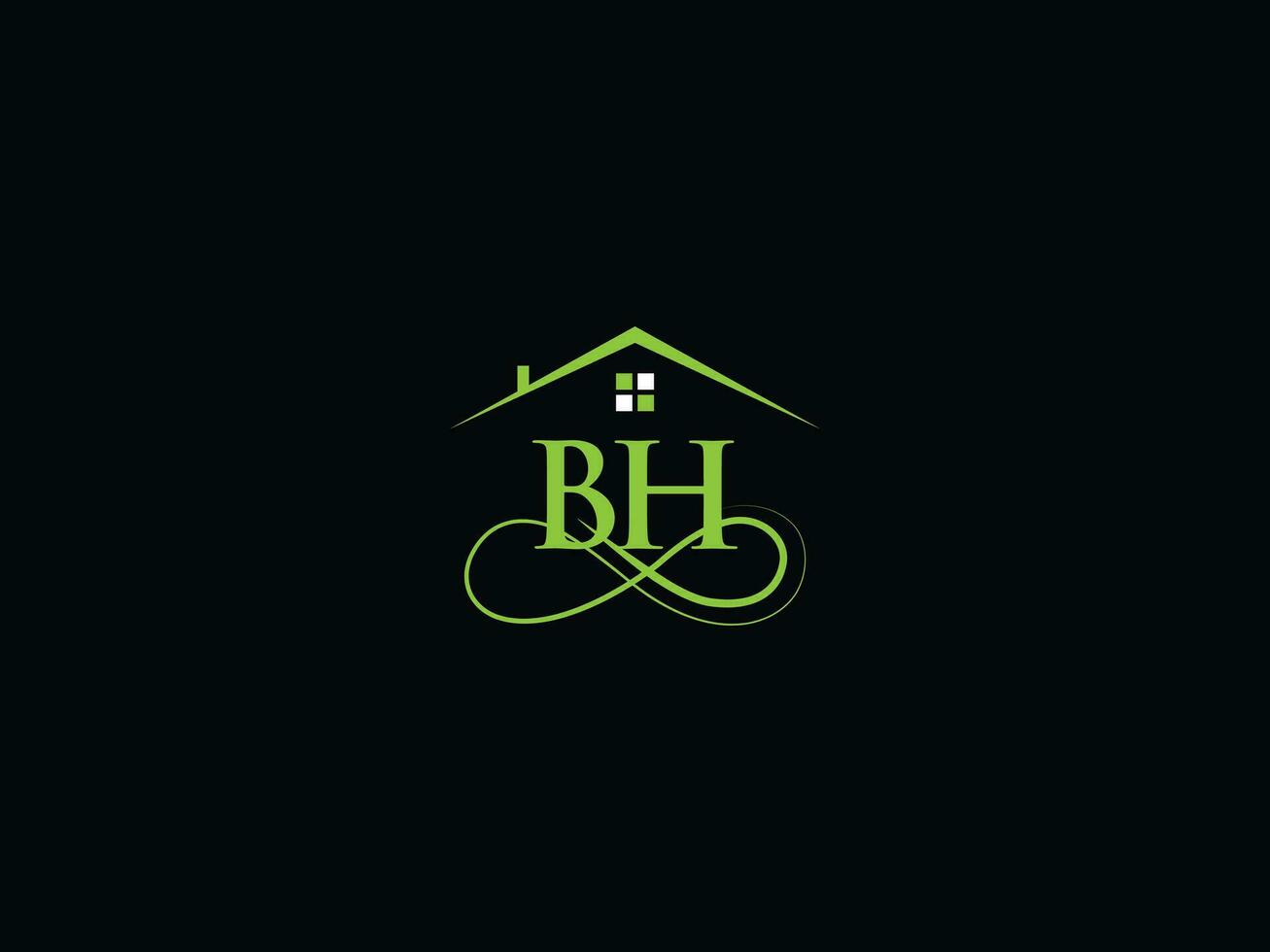 minimalista bh construção logotipo ícone, colorida bh luxo real Estado logotipo ícone vetor