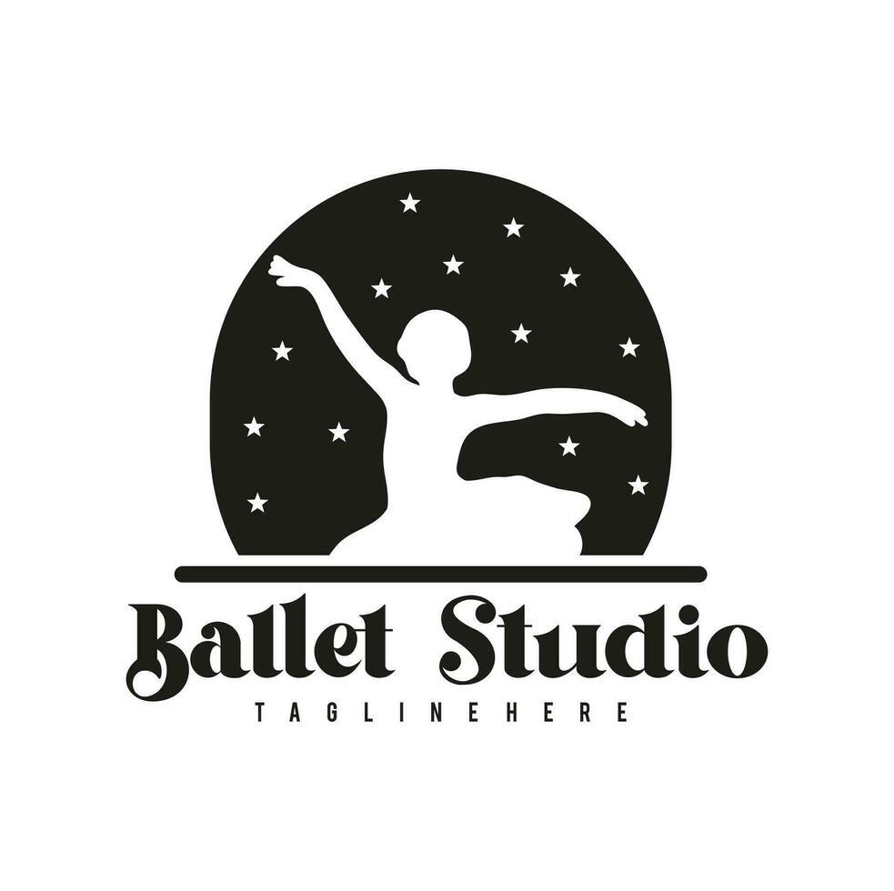 balé logotipo modelo vetor ilustração, bailarina logotipo Projeto