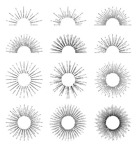 Conjunto de vetores de sunburst