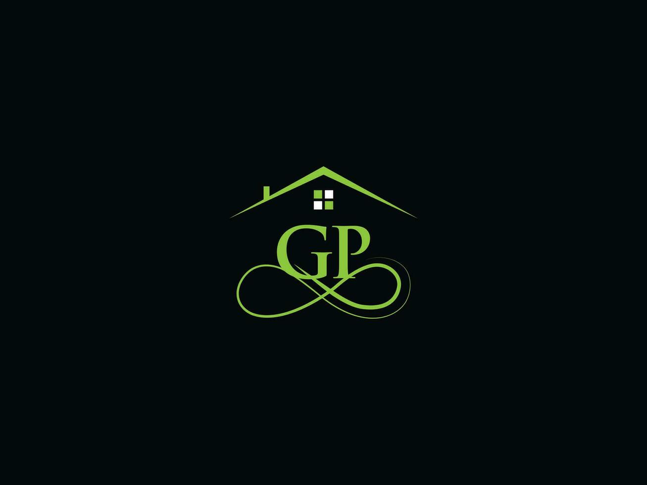 criativo gp real Estado logotipo, inicial gp logotipo carta ícone vetor para construção