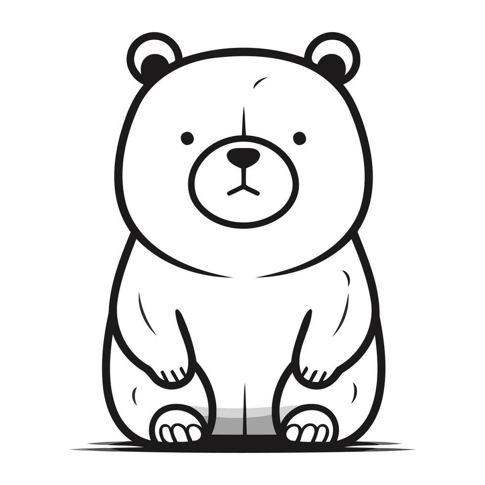 fofa desenho animado Urso isolado em uma branco fundo. vetor ilustração.