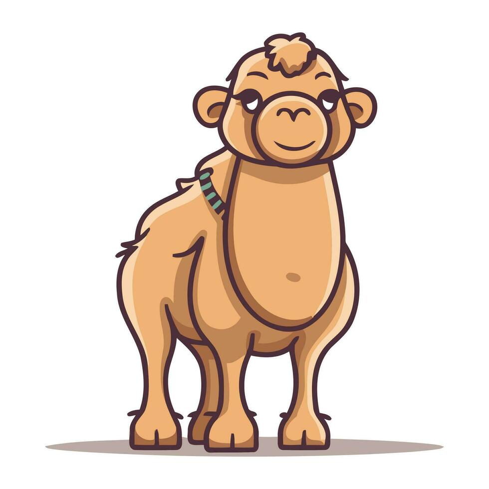 fofa camelo isolado em branco fundo. vetor ilustração dentro desenho animado estilo.