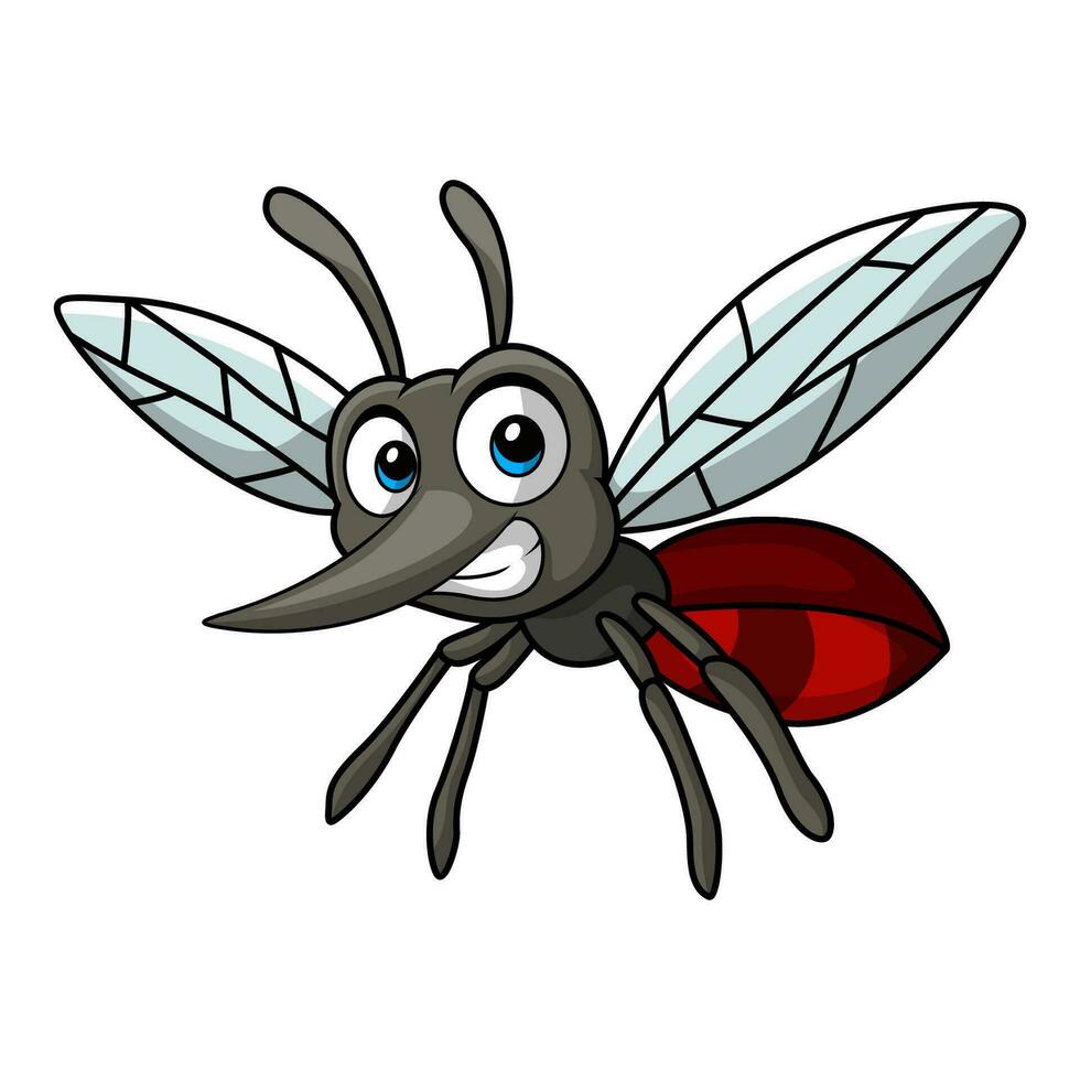 fofa mosquito desenho animado em branco fundo vetor