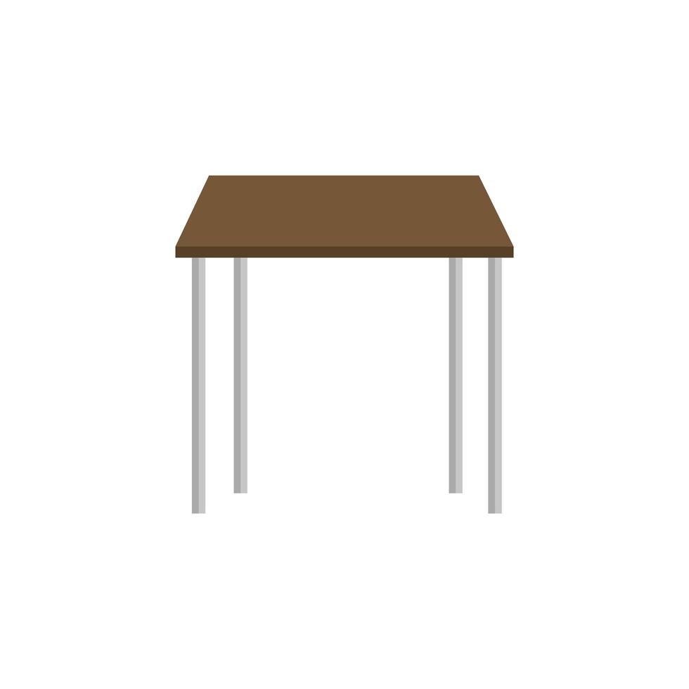 ícone isolado linha de mesa de madeira vetor