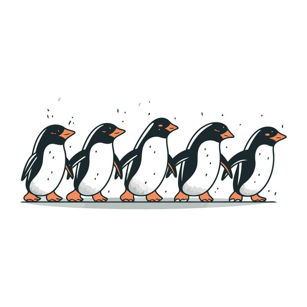 pinguins. mão desenhado vetor ilustração isolado em branco fundo.