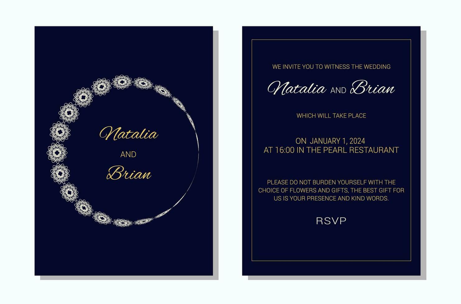 layout de convite de casamento vetor