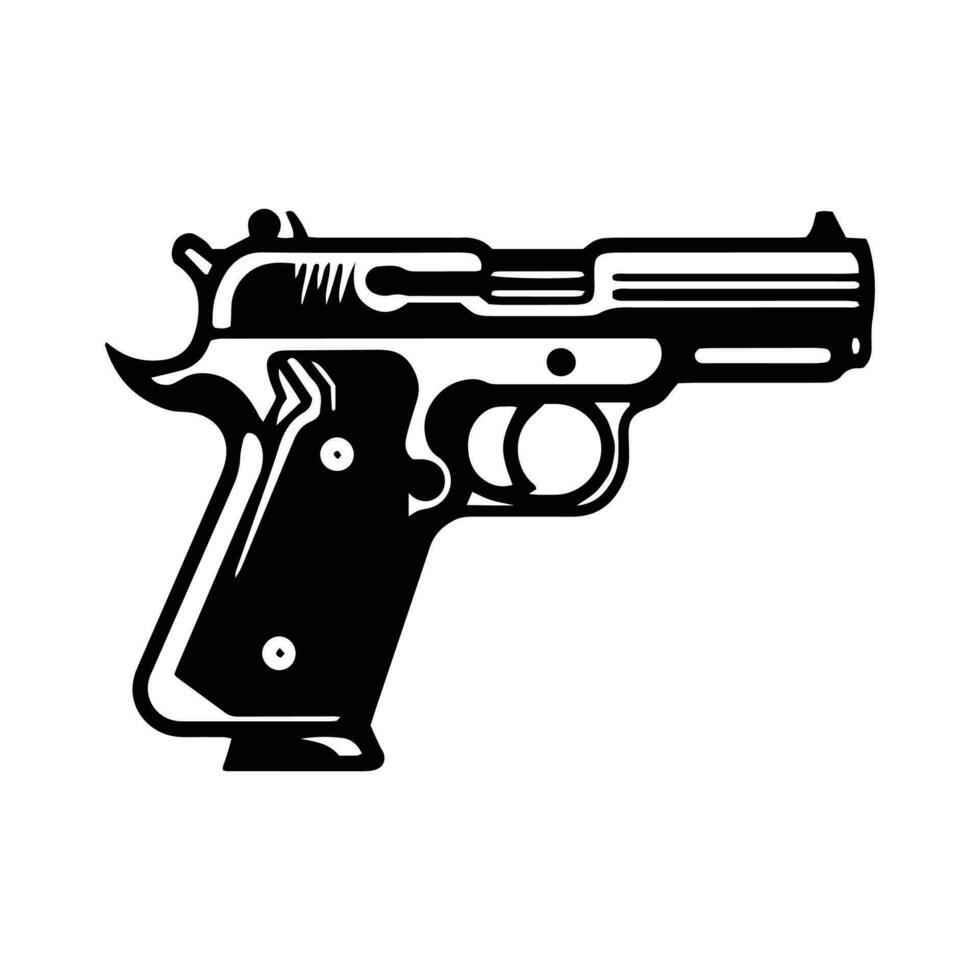 uma logotipo do pistola ícone vetor arma de fogo silhueta isolado Projeto