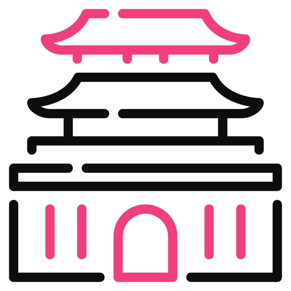 Hwaseong fortaleza ícone ilustração, para uiux, infográfico, etc vetor