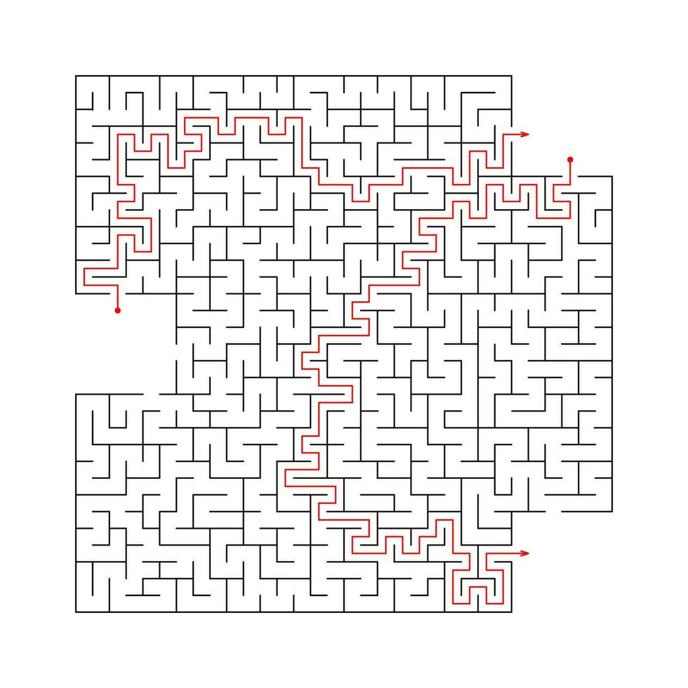 crianças educacional jogos achando a certo caminho. a Labirinto é uma quebra-cabeça. Preto e branco vetor ilustração