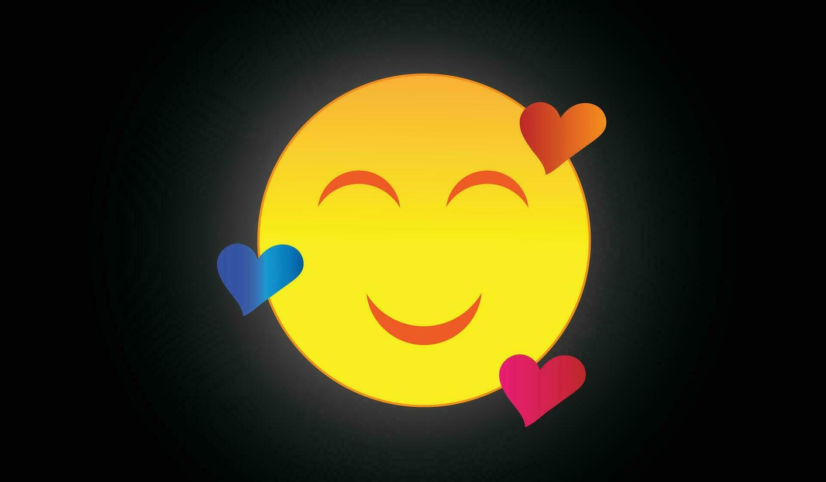 sorrir amor emoji face plano Projeto reação vetor Projeto ilustração