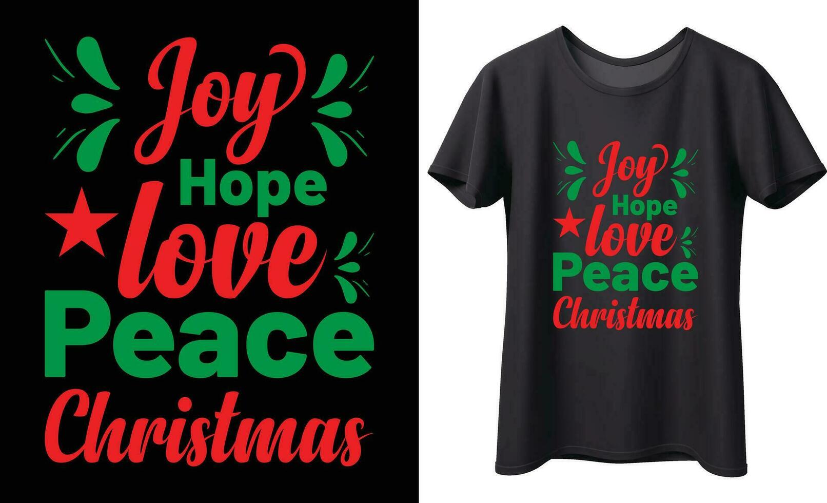 alegria esperança amor Paz Natal tipografia vetor camiseta Projeto. perfeito para impressão Itens e bolsa, bandeira, caneca, adesivo, modelo. escrito a mão vetor ilustração. isolado em Preto fundo.