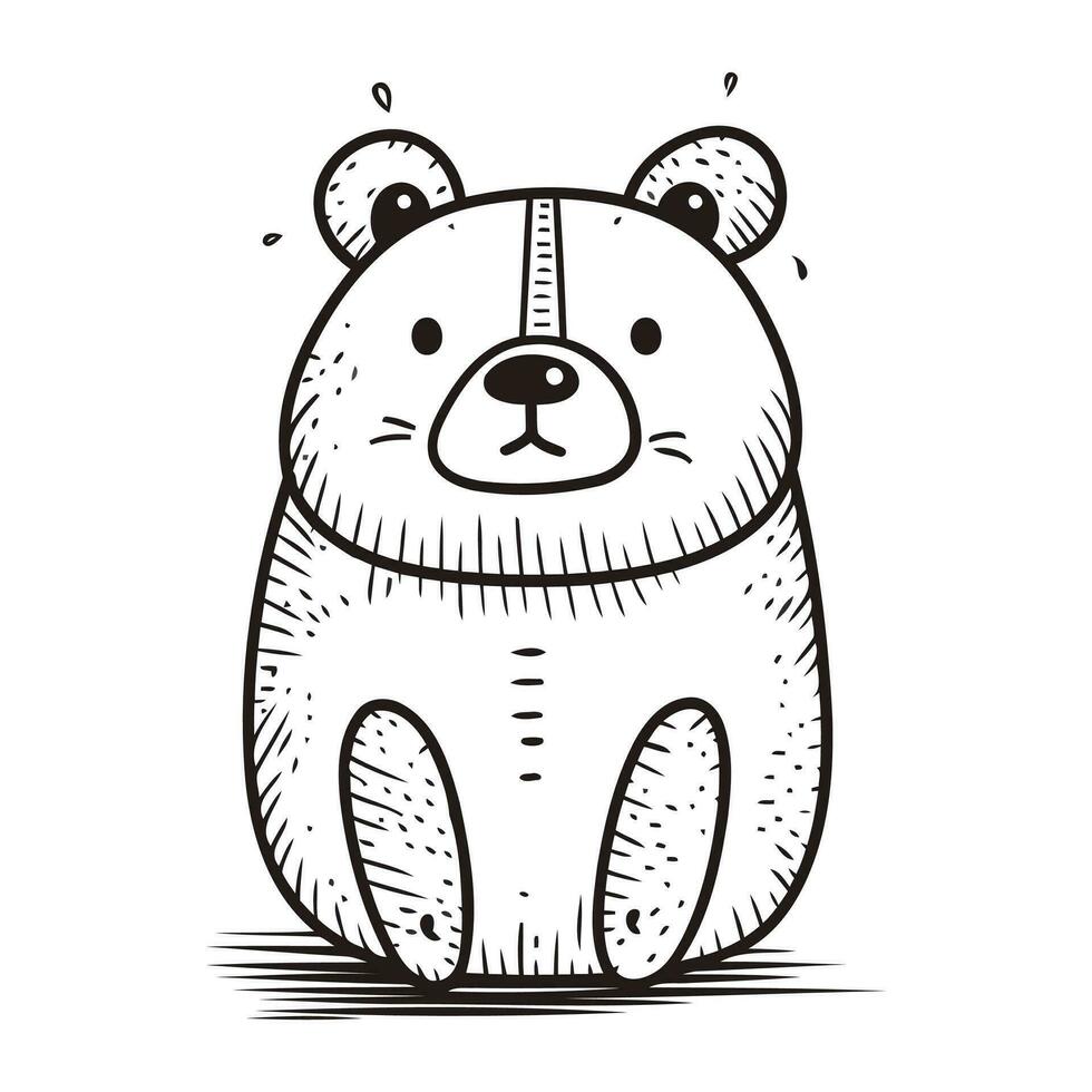 fofa desenho animado Urso dentro rabisco estilo. vetor ilustração.