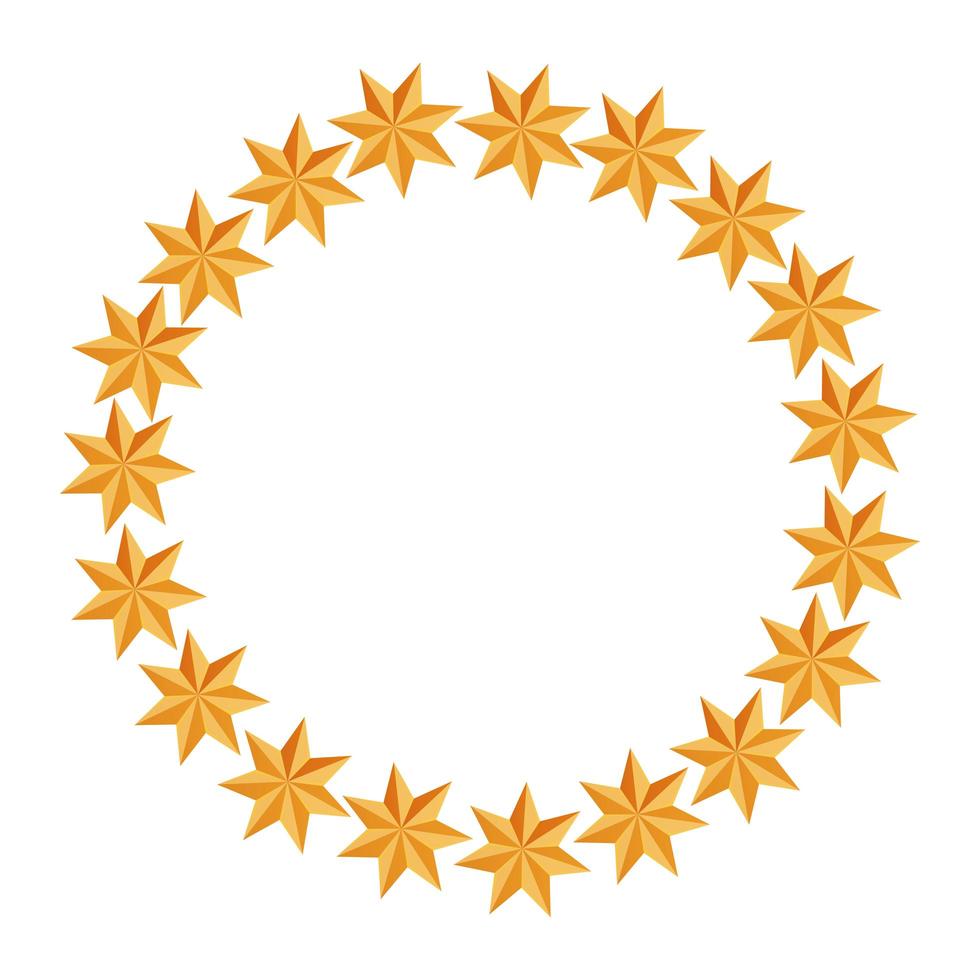 moldura circular de estrelas decoração ícone isolado de natal vetor