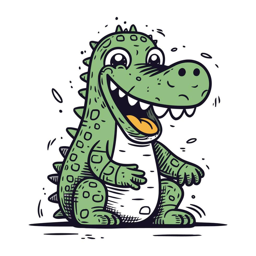 fofa desenho animado crocodilo. vetor ilustração. isolado em branco fundo.