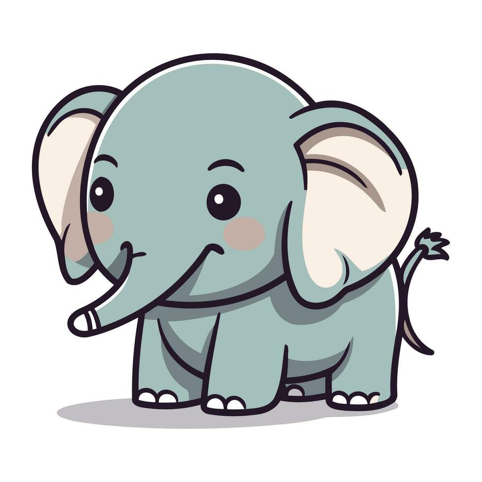 fofa elefante desenho animado personagem vetor ilustração. fofa pequeno elefante.