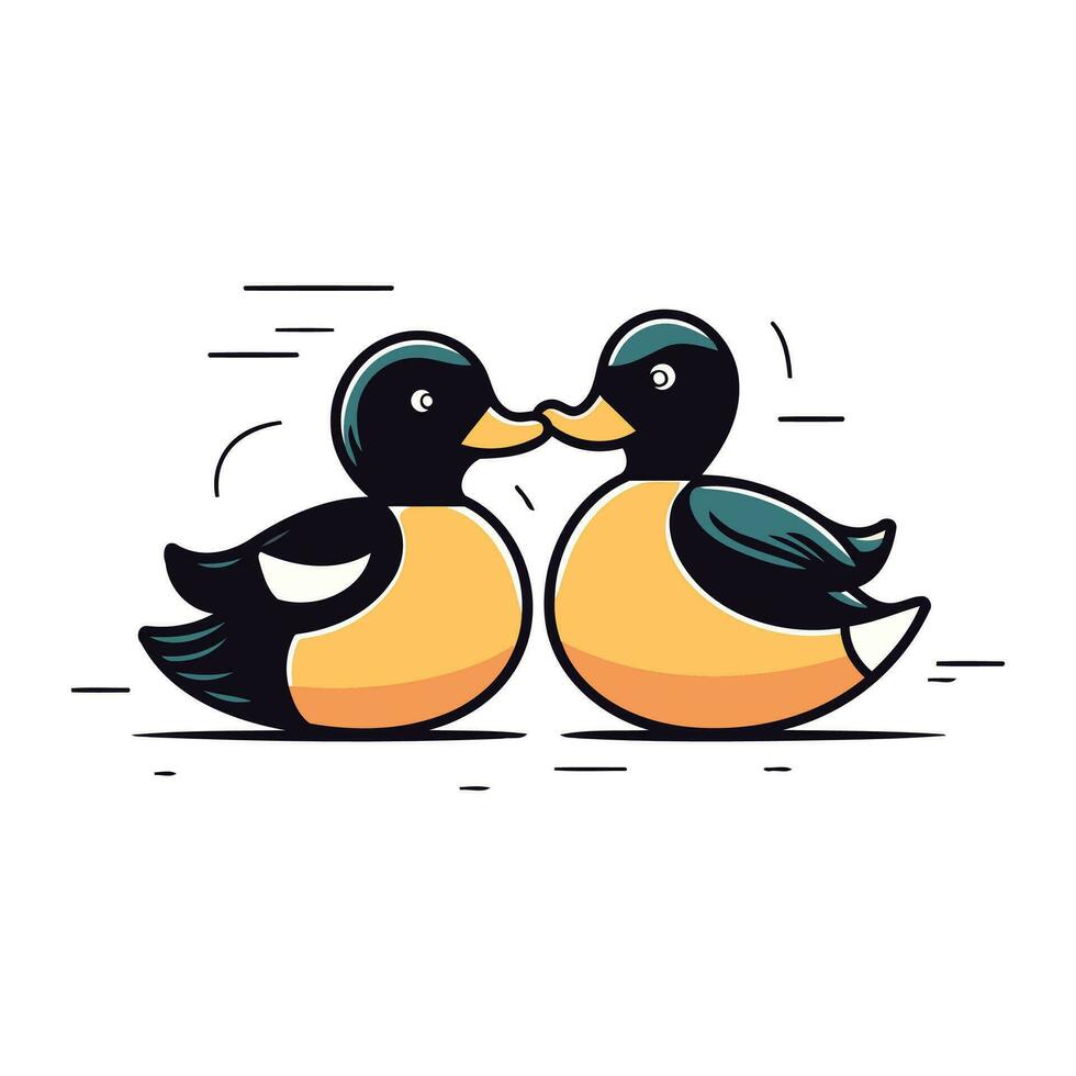 vetor ilustração do dois patos. isolado em uma branco fundo.