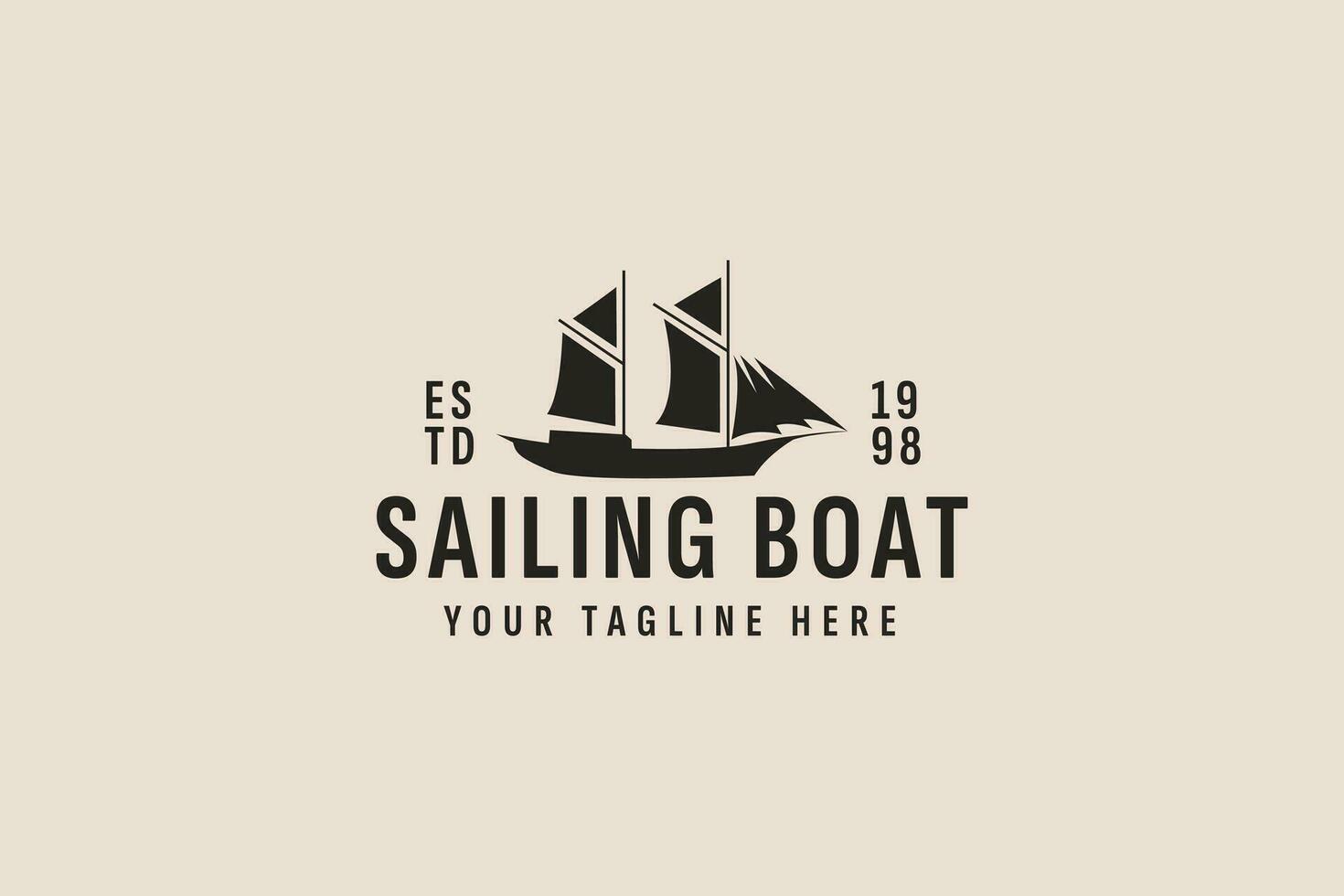 vintage estilo Navegando barco logotipo vetor ícone ilustração