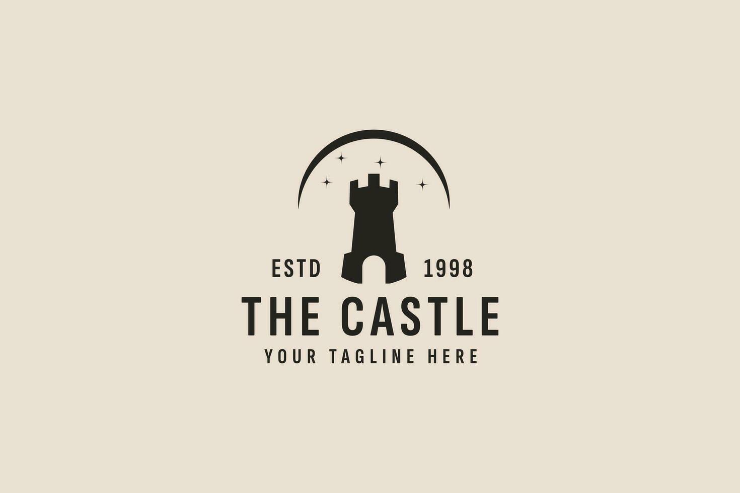 vintage estilo castelo logotipo vetor ícone ilustração