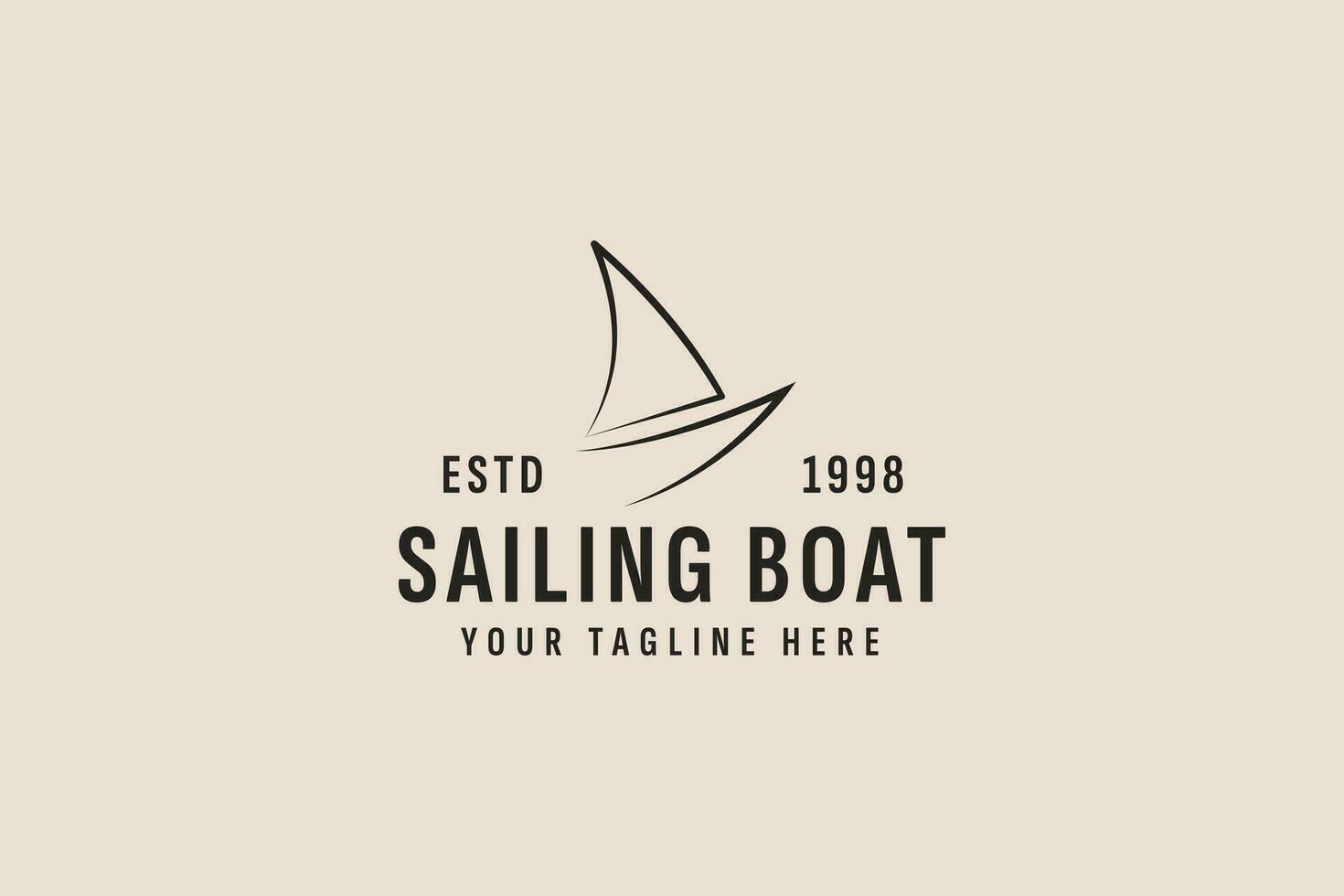 vintage estilo Navegando barco logotipo vetor ícone ilustração