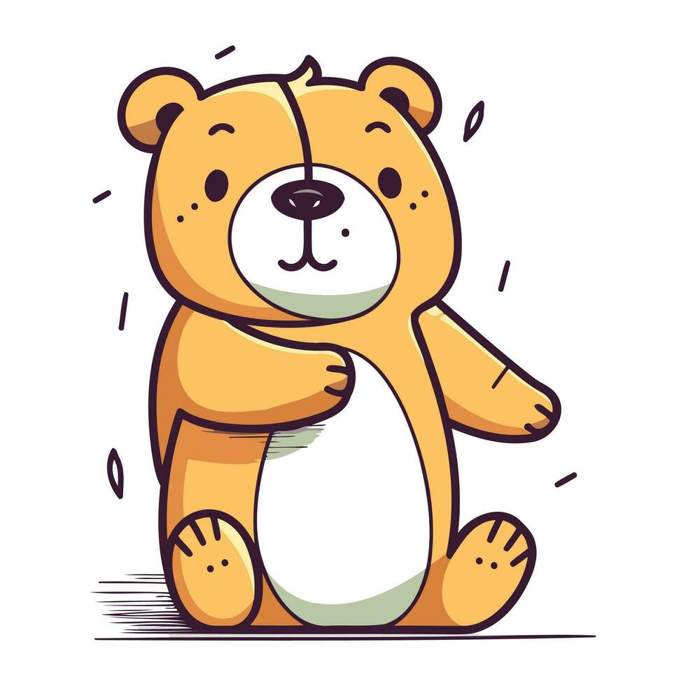 fofa Urso de pelúcia urso. vetor ilustração do uma desenho animado urso.