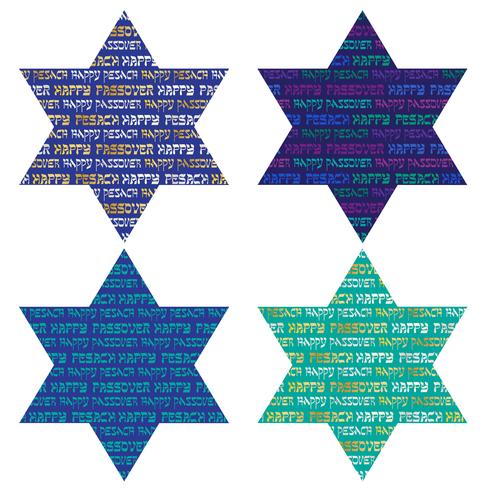 padrões de tipografia em estrelas judaicas vetor
