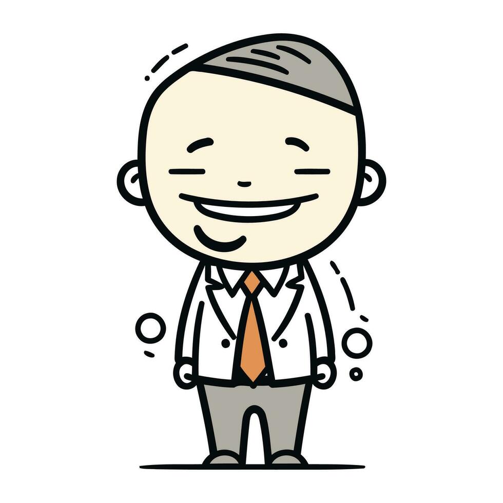 desenho animado feliz homem de negocios personagem dentro o negócio terno e gravata. vetor ilustração.
