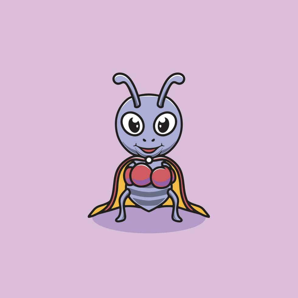 fofa formiga é uma boxer desenho animado ilustração vetor