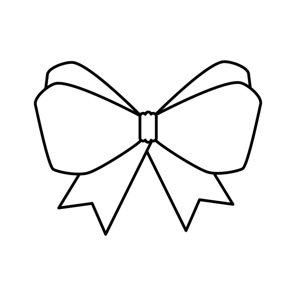 ícone de estilo de linha de Natal de fita de arco vetor