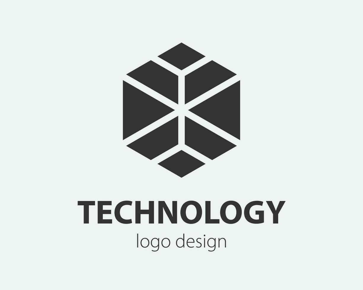 design de tecnologia de hexágono de vetor de logotipo de tendência. logotipo de tecnologia para sistema inteligente, aplicativo de rede, ícone de criptografia.