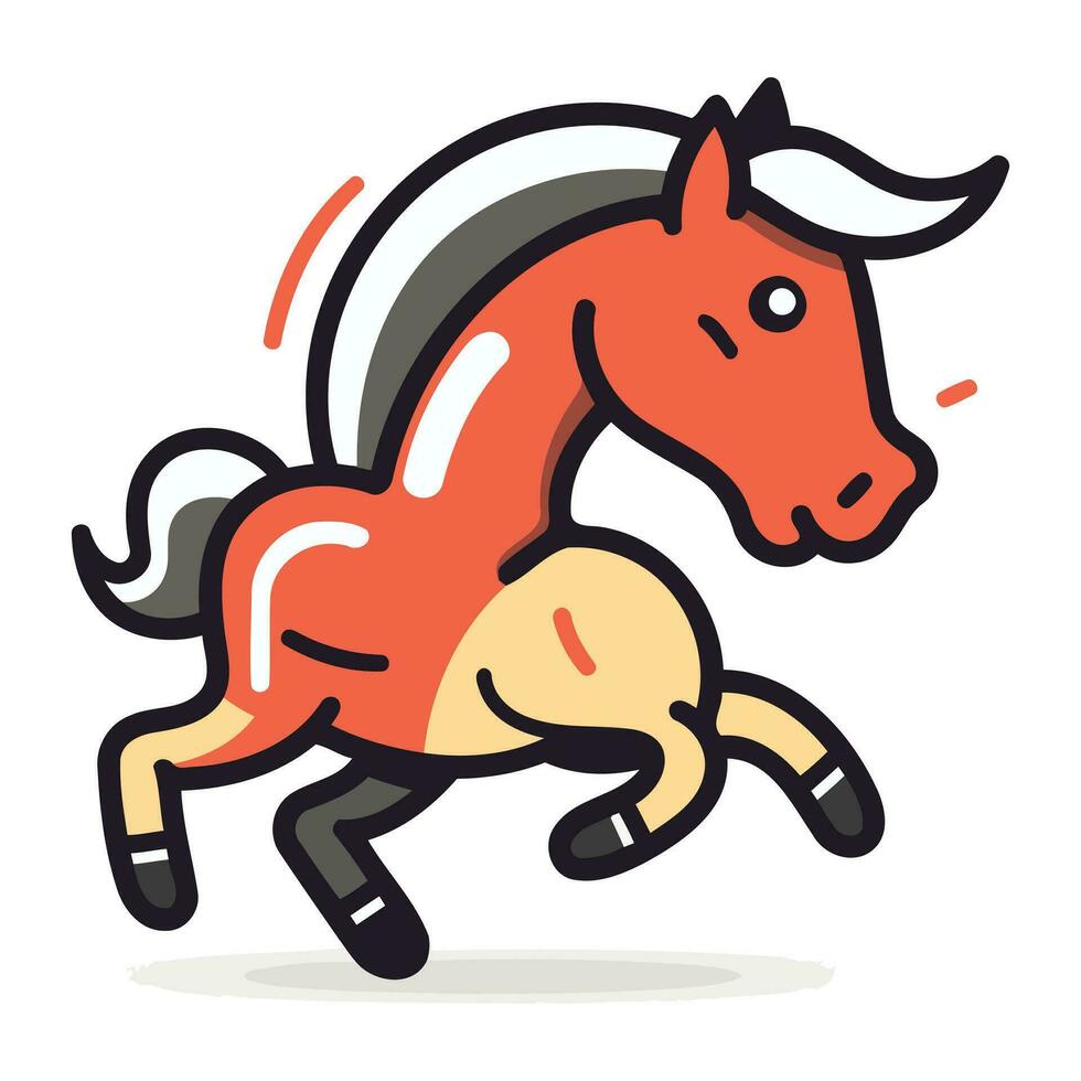 corrida cavalo desenho animado ícone. colorida vetor ilustração dentro plano estilo.