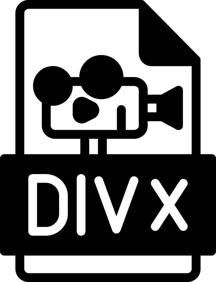 sólido ícone para divx vetor