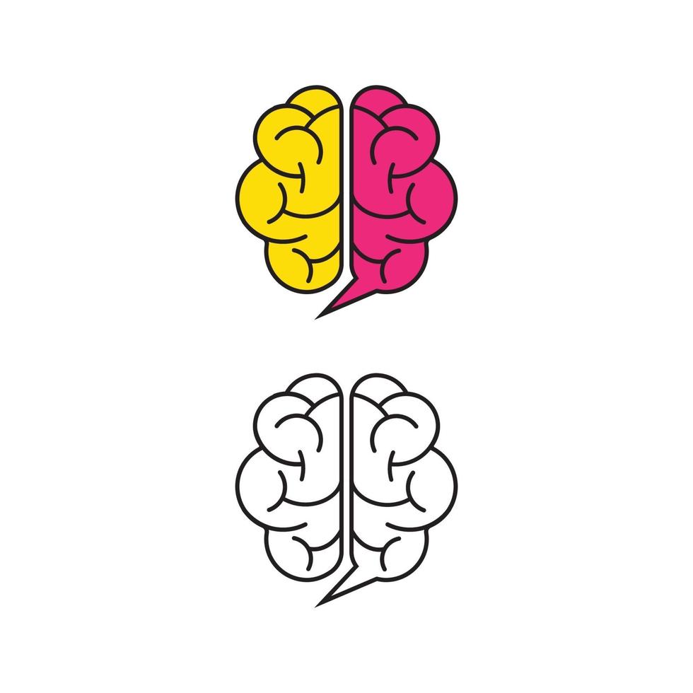 modelo de ícone de ilustração vetorial saúde cérebro vetor