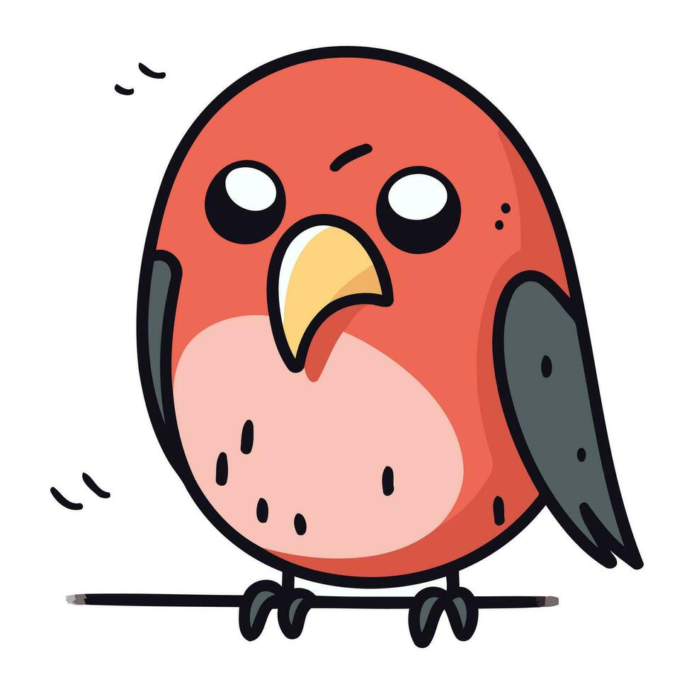 vetor ilustração do uma fofa vermelho pássaro. isolado em branco fundo.
