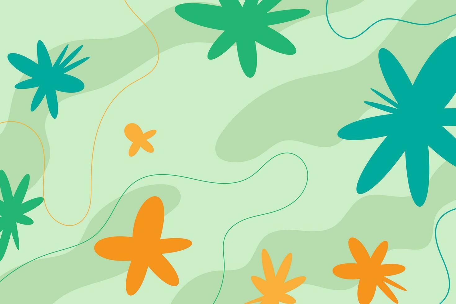 fundo com gráfico arco orgânico formas verde natural folhas, floral, linha arte padronizar decoração elemento do tropical folhas, flores e galhos. feito à mão decorativo abstrato arte vetor