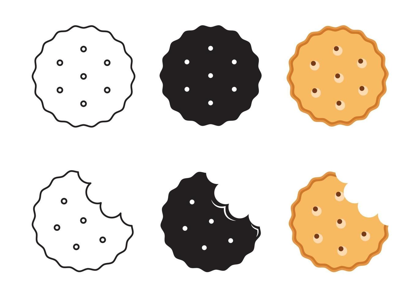 ícone de biscoito simples. ícone de comida. ilustração vetorial vetor