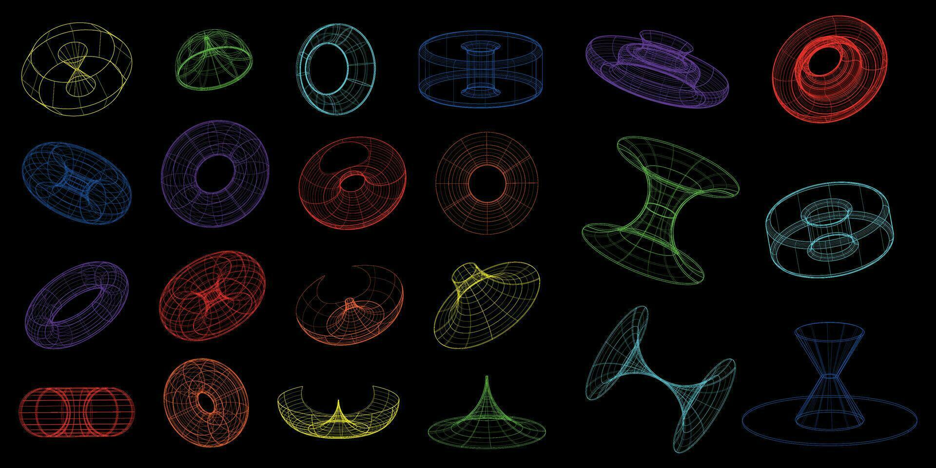 ano de 2k, delírio, retrofuturístico conceptual elementos. ácido ano 2000 geométrico formas, onda de vapor elementos a partir de a anos 90, anos 80, 00s.3d vetor gráficos