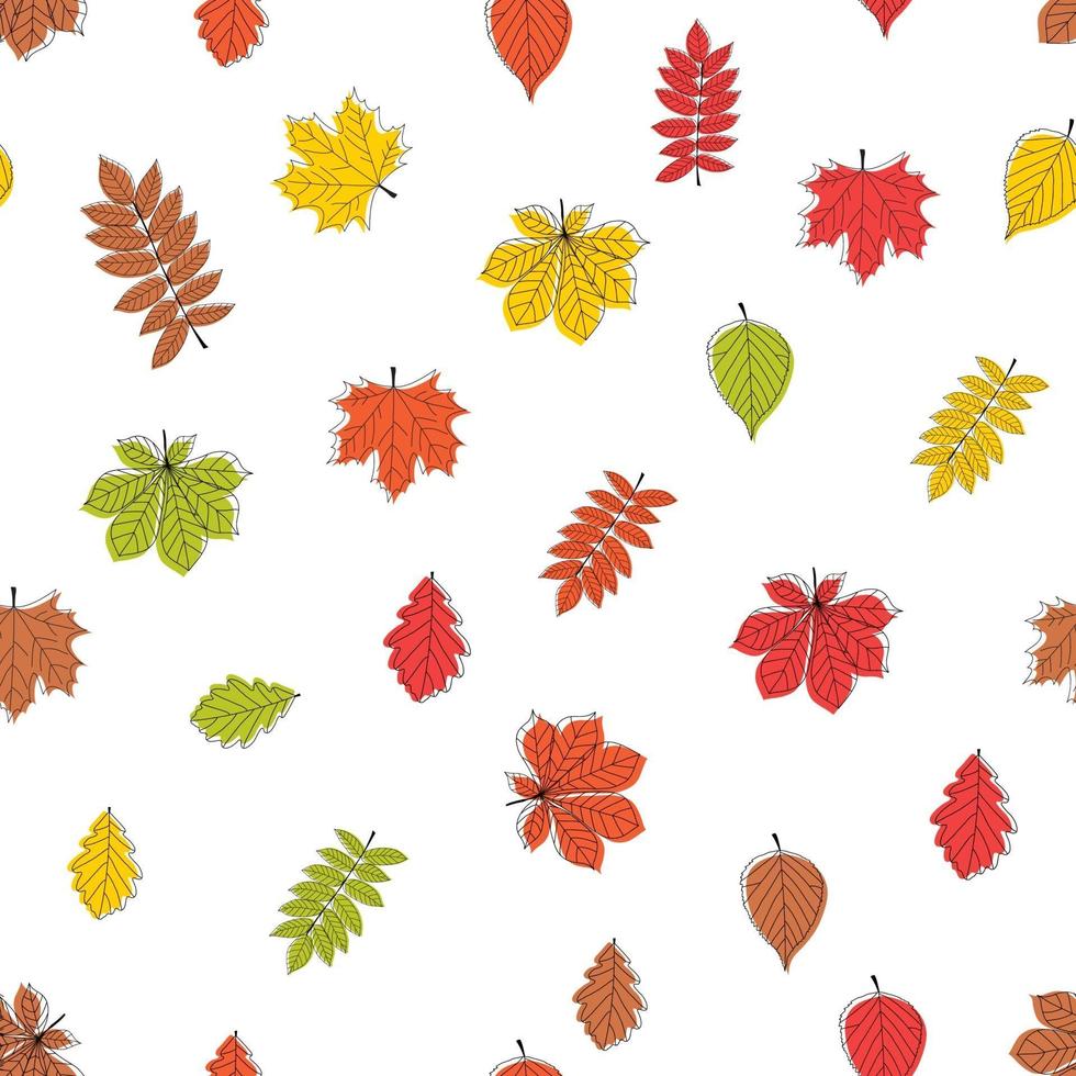 outono abstrato sem folhas sem costura de fundo. ilustração vetorial vetor