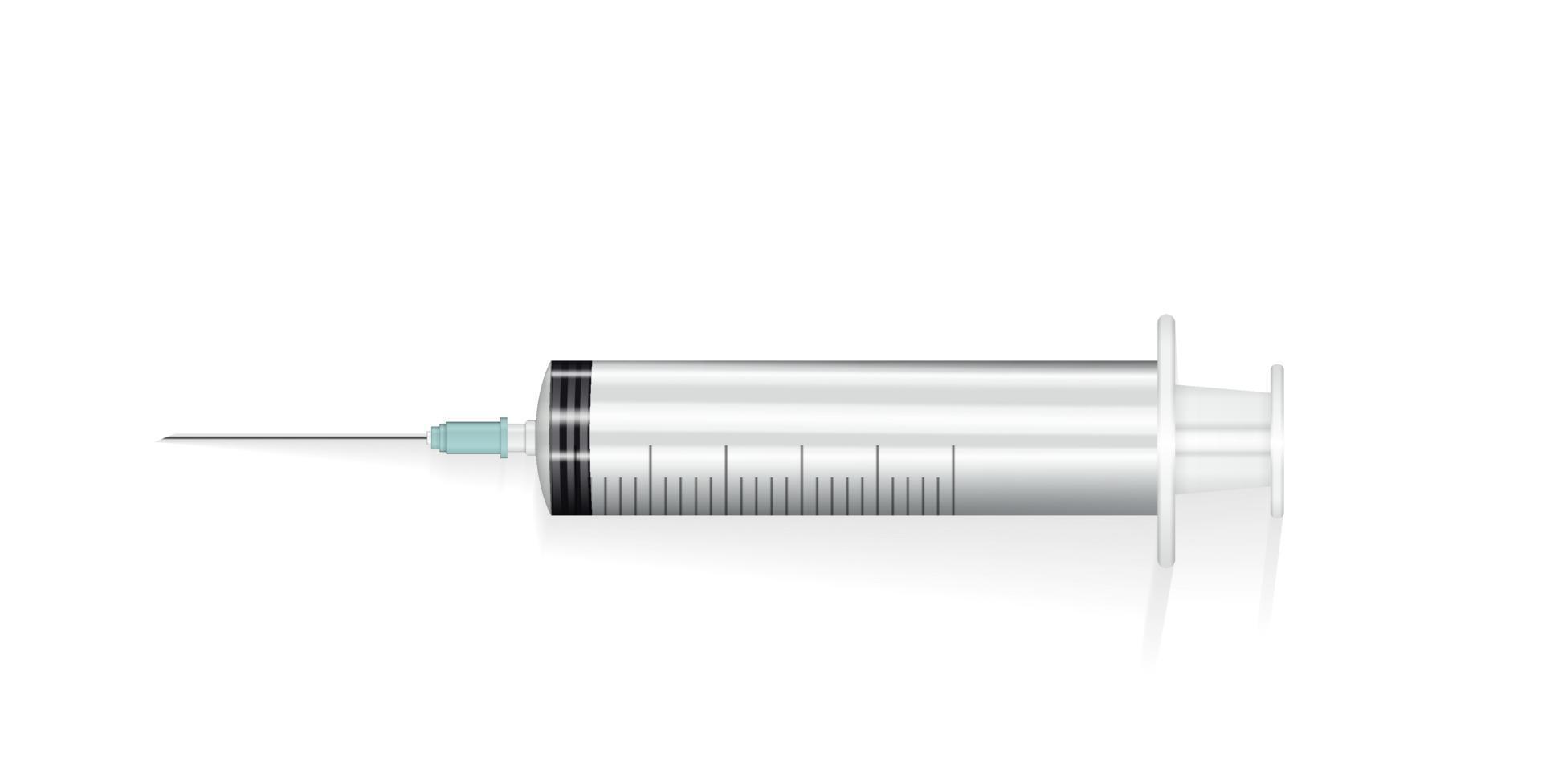 seringa naturalística com agulha para injeção, vacinas, medicamentos vetor