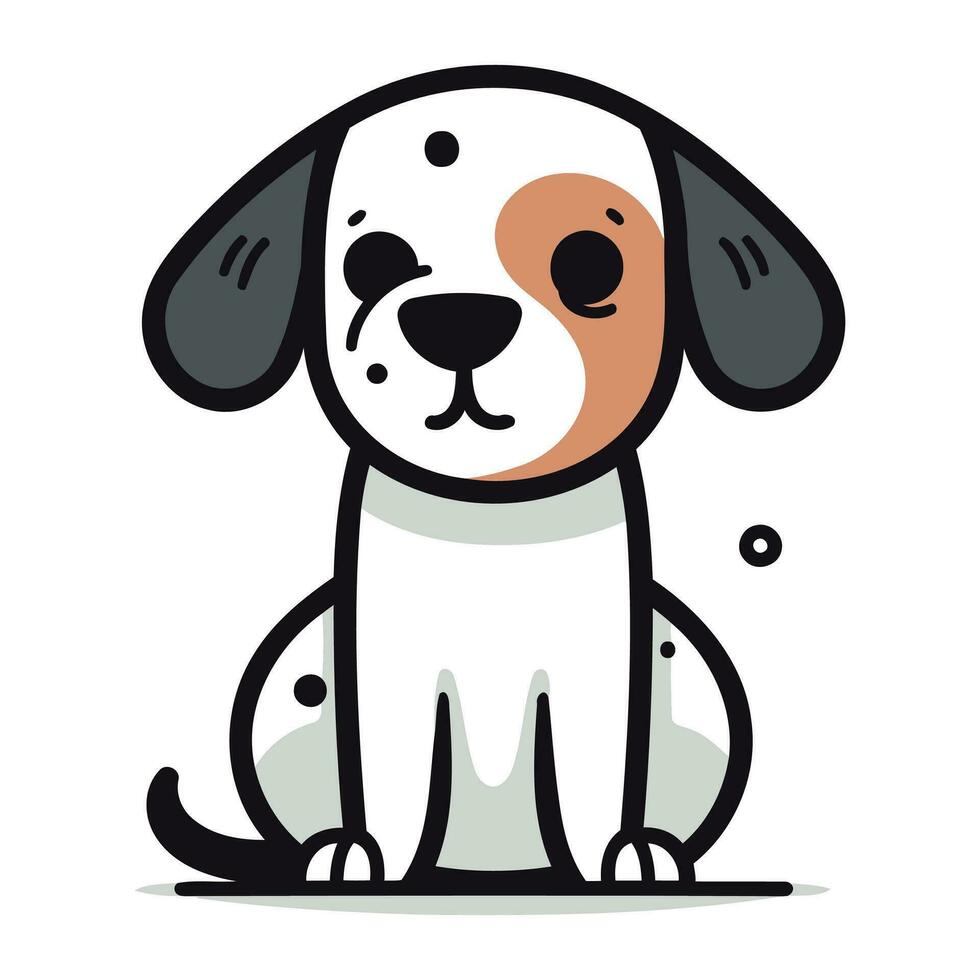 fofa desenho animado cachorro. vetor ilustração isolado em uma branco fundo.