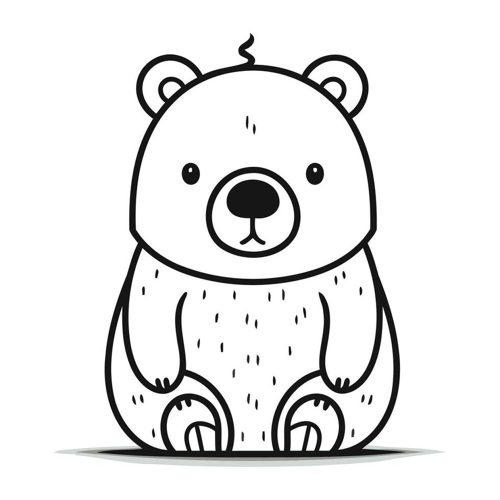 fofa desenho animado urso. vetor ilustração isolado em uma branco fundo.