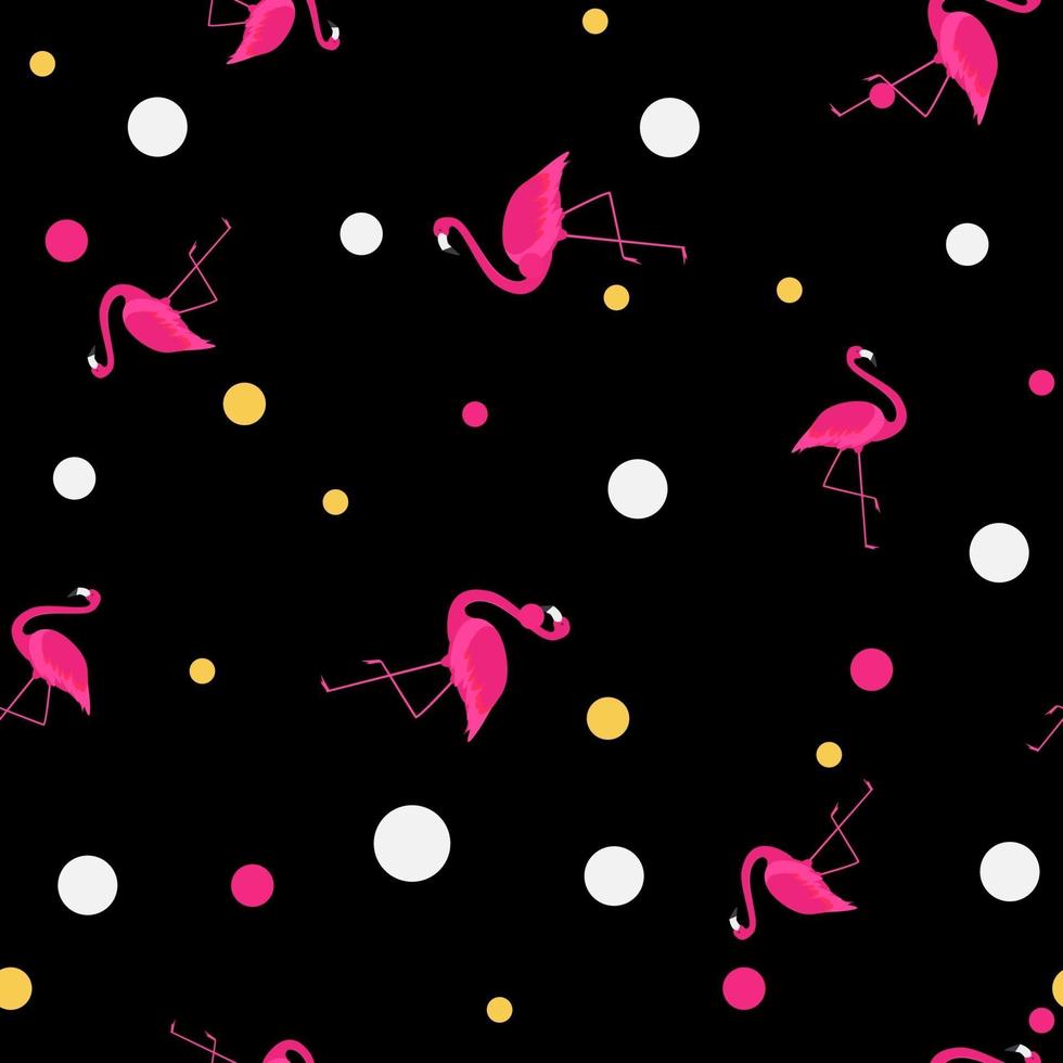 ilustração em vetor fundo flamingo rosa fofo padrão sem emenda