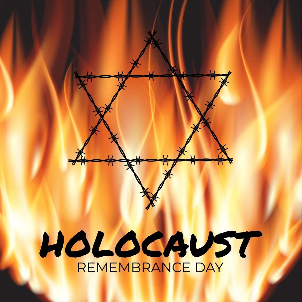 fundo do dia da lembrança do holocausto internacional. vetor
