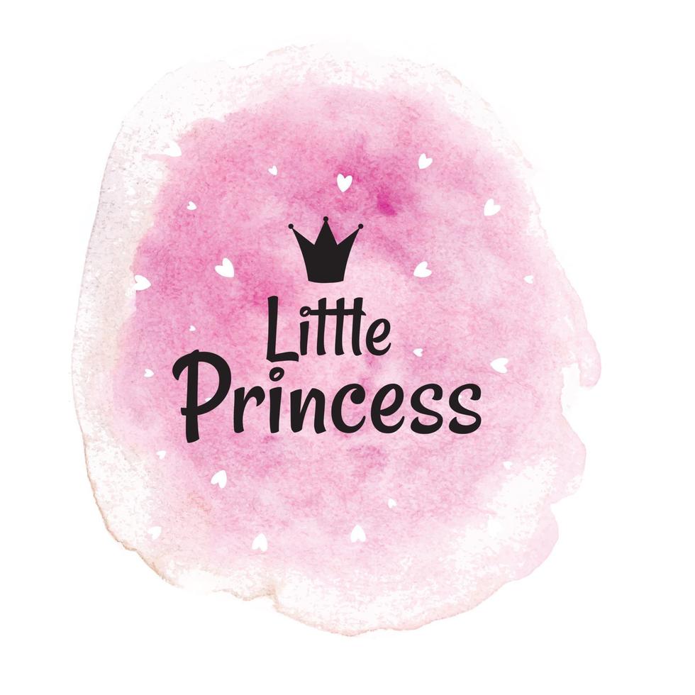 pequena princesa abstrato com respingos de aquarela rosa. vetor