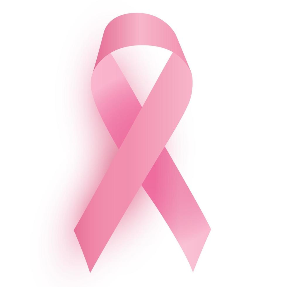 outubro mês de conscientização do câncer de mama. sinal de fita rosa vetor
